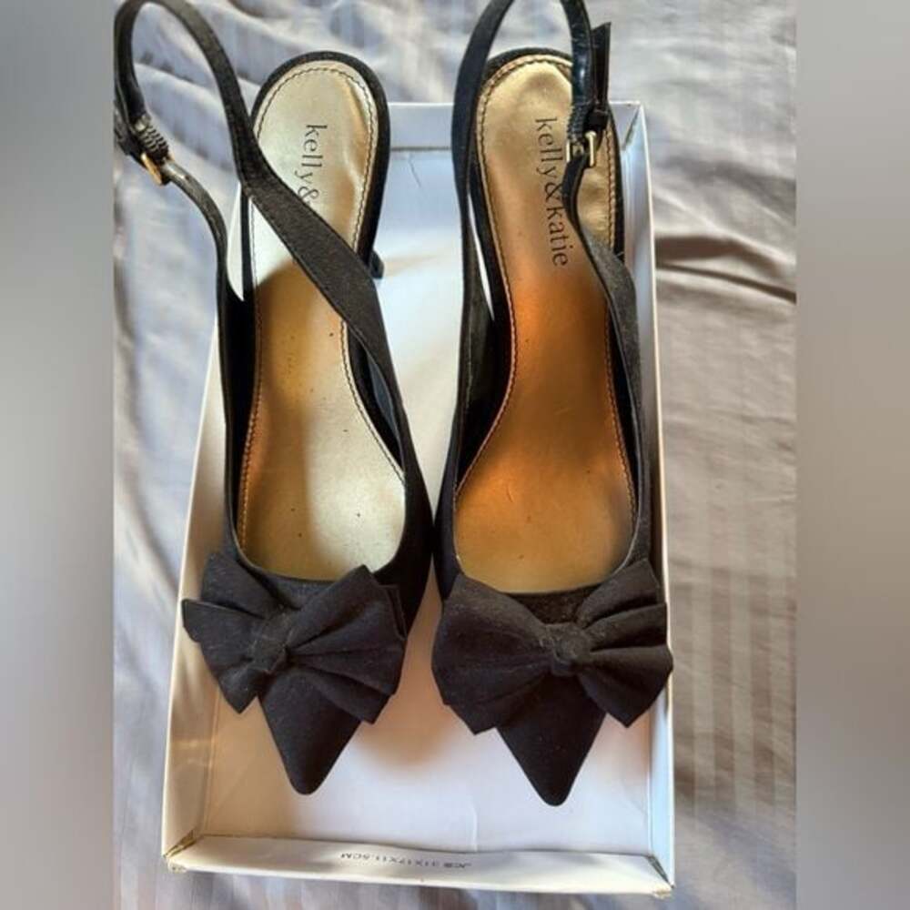Kelly & Katie Elegant Black Bow Heels